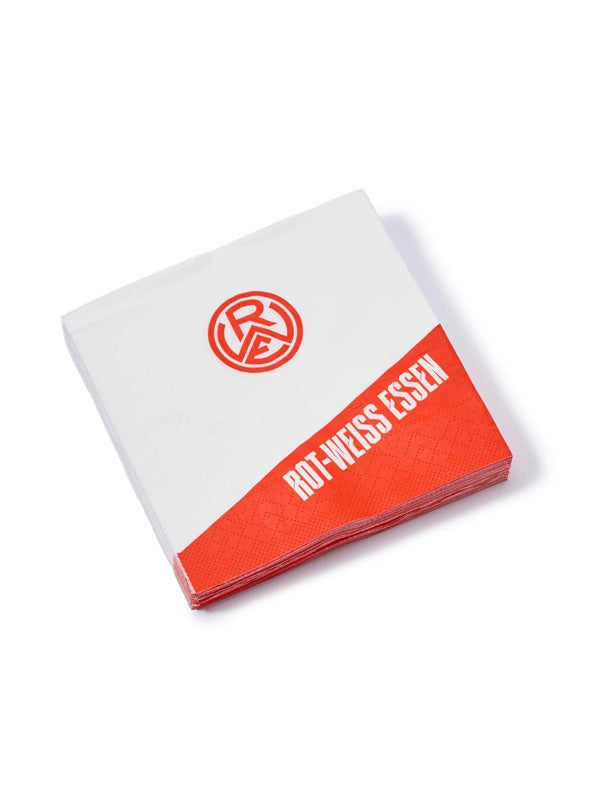 Servietten mit RWE Logo und Schriftzug