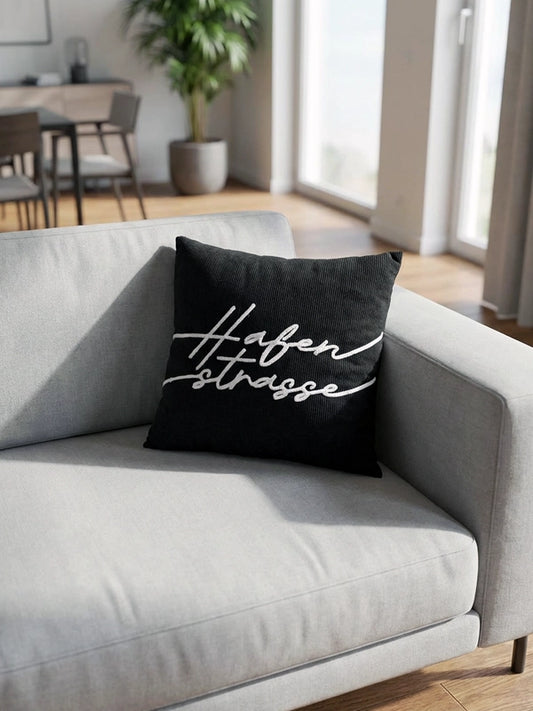 Kissen "Hafenstraße" schwarz