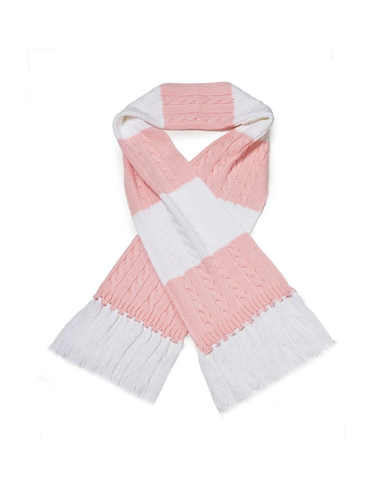 Schal Mädels "Zopf" rosa-weiss