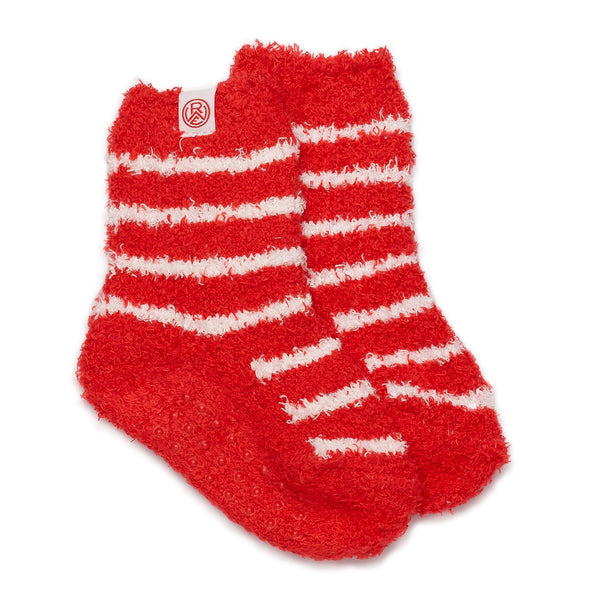 Kuschelsocke Kids rot/weiss gestreift