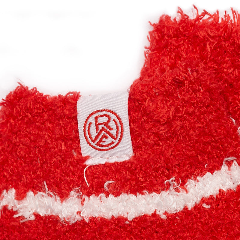 Kuschelsocke Kids rot/weiss gestreift